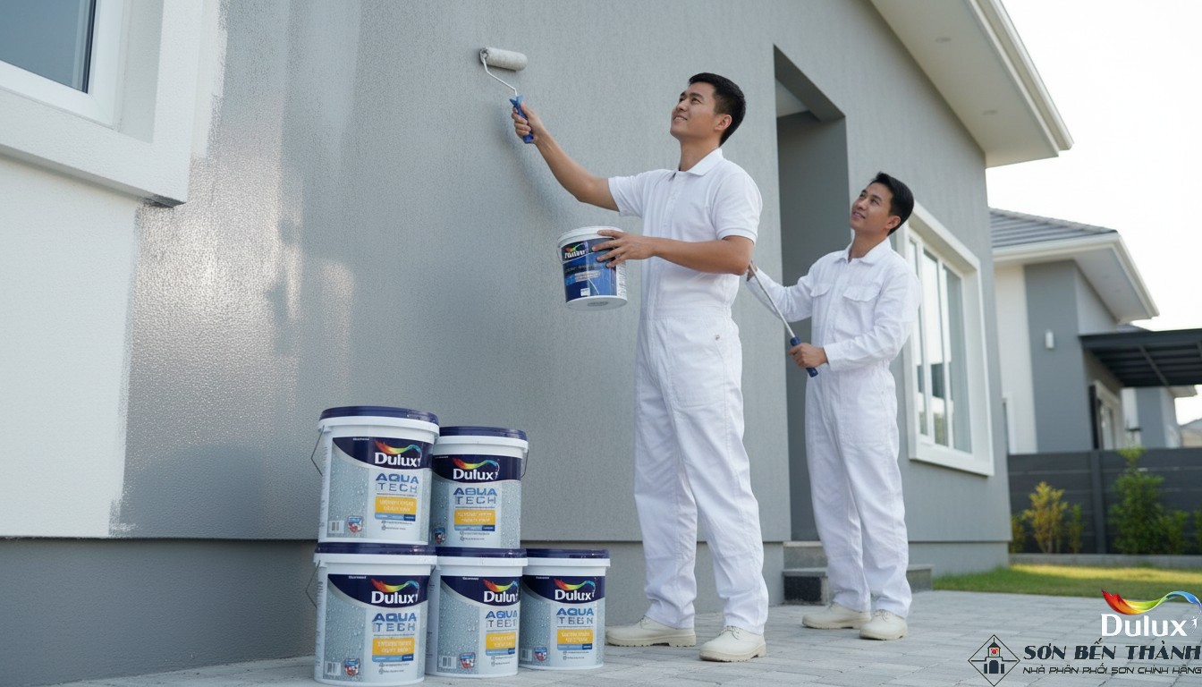 Thi công chất chống thấm DULUX AQUATECH Y65 Chống Thấm Vượt Trội