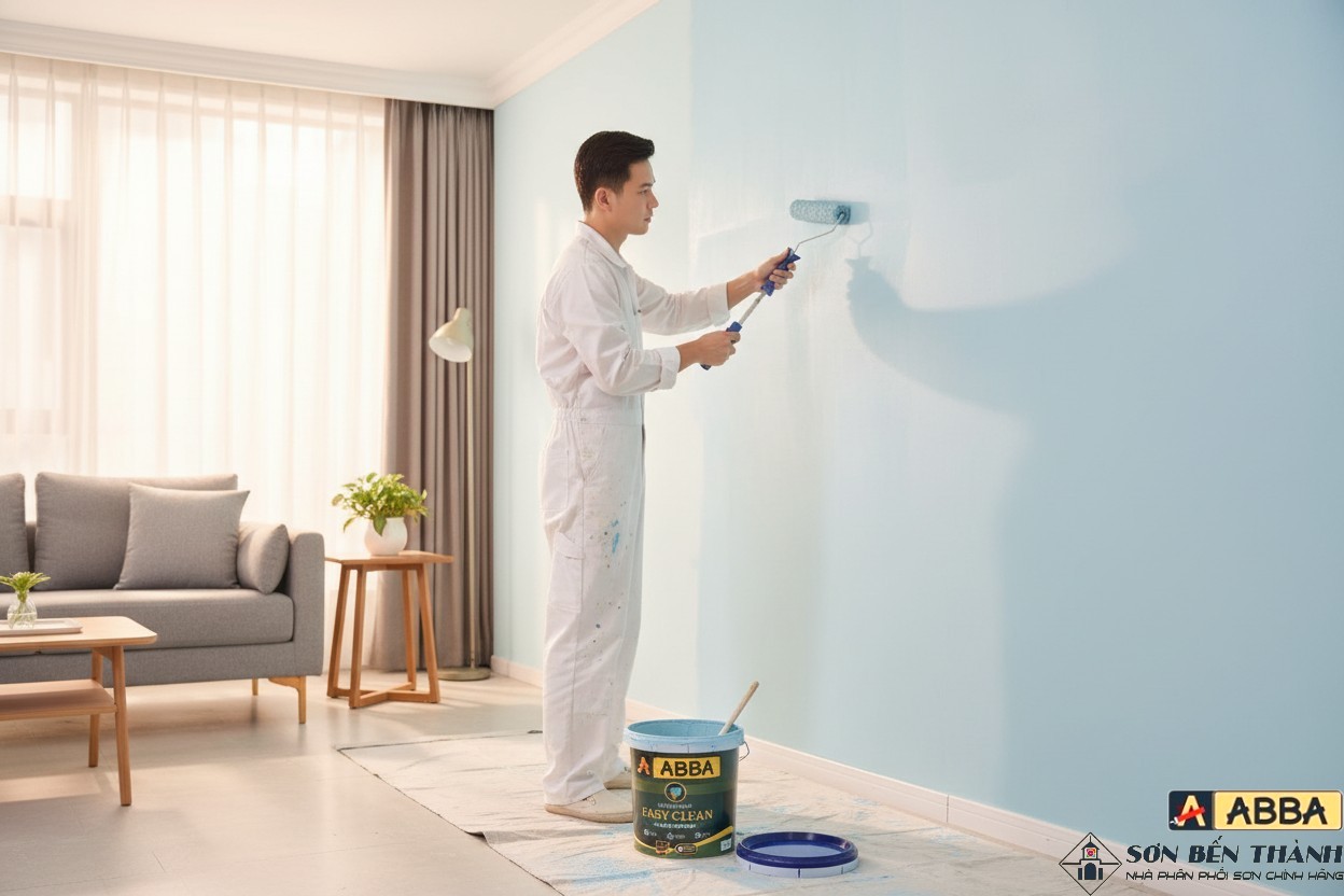 Thi công sơn ABBA EASY CLEAN NỘI THẤT LAU CHÙI