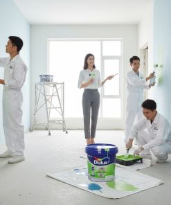 Thi công sơn DULUX EASYCLEAN CHỐNG BÁM BẨN KHÁNG VIRUS BÓNG E017B